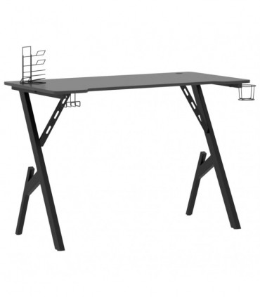 vidaXL Gaming Desk with Y Shape Legs Black 110x60x75 cm