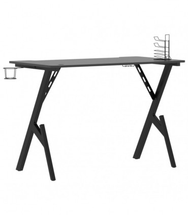 vidaXL Gaming Desk with Y Shape Legs Black 110x60x75 cm