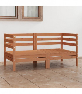 vidaXL Garden 2-Seater Sofa Honey Brown Solid Pinewood