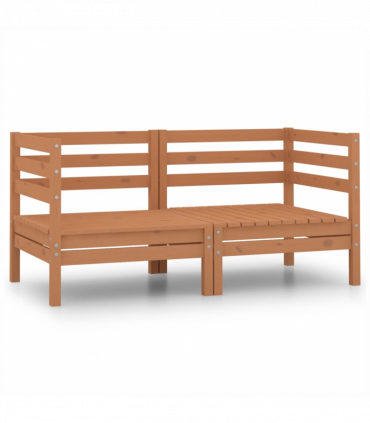 vidaXL Garden 2-Seater Sofa Honey Brown Solid Pinewood