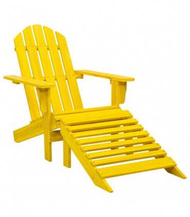 vidaXL Garden Adirondack Chair with Ottoman Solid Fir Wood Yellow