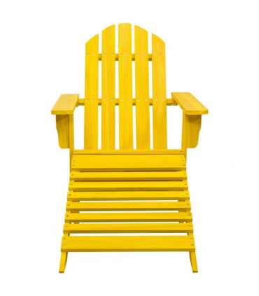 vidaXL Garden Adirondack Chair with Ottoman Solid Fir Wood Yellow