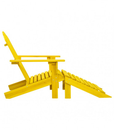 vidaXL Garden Adirondack Chair with Ottoman Solid Fir Wood Yellow