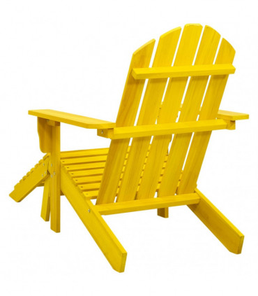 vidaXL Garden Adirondack Chair with Ottoman Solid Fir Wood Yellow