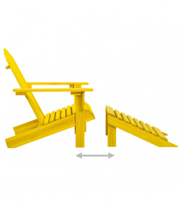 vidaXL Garden Adirondack Chair with Ottoman Solid Fir Wood Yellow