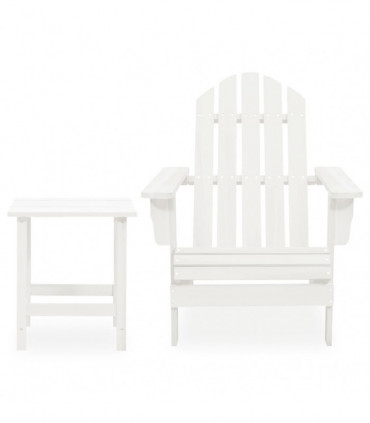 vidaXL Garden Adirondack Chair with Table Solid Fir Wood White