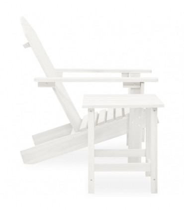 vidaXL Garden Adirondack Chair with Table Solid Fir Wood White