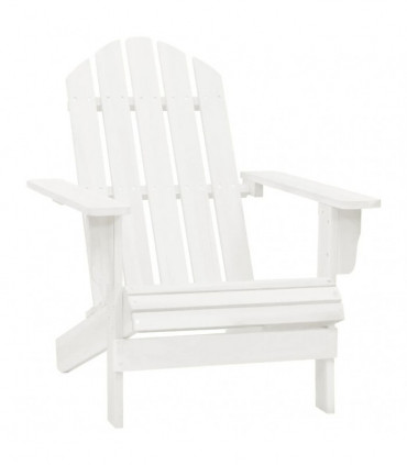 vidaXL Garden Adirondack Chair with Table Solid Fir Wood White