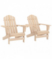 vidaXL Garden Adirondack Chairs with Tea Table Solid Fir Wood