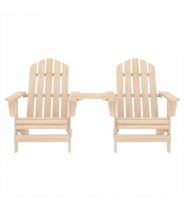 vidaXL Garden Adirondack Chairs with Tea Table Solid Fir Wood