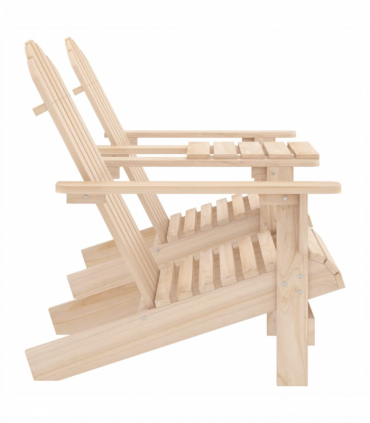 vidaXL Garden Adirondack Chairs with Tea Table Solid Fir Wood