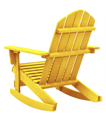vidaXL Garden Adirondack Rocking Chair Solid Fir Wood Yellow
