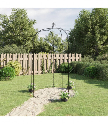 vidaXL Garden Arch Black Ø180x255 cm Steel