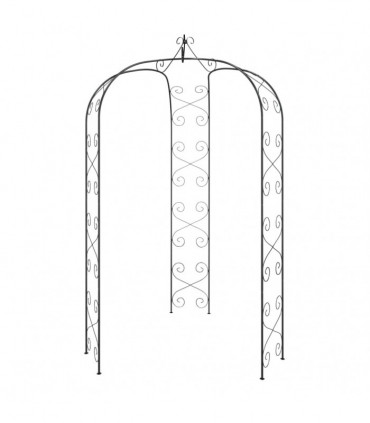 vidaXL Garden Arch Black Ø180x255 cm Steel