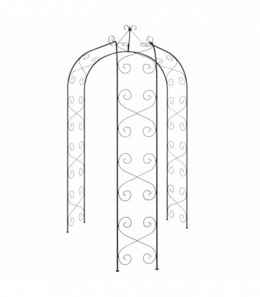 vidaXL Garden Arch Black Ø180x255 cm Steel