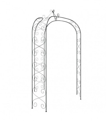 vidaXL Garden Arch Black Ø180x255 cm Steel