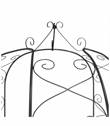 vidaXL Garden Arch Black Ø180x255 cm Steel