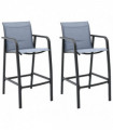 vidaXL Garden Bar Chairs 2 pcs Grey Textilene