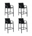 vidaXL Garden Bar Chairs 4 pcs Black Textilene