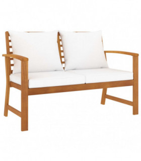 vidaXL Garden Bench 120 cm with Cream Cushion Solid Wood Acacia