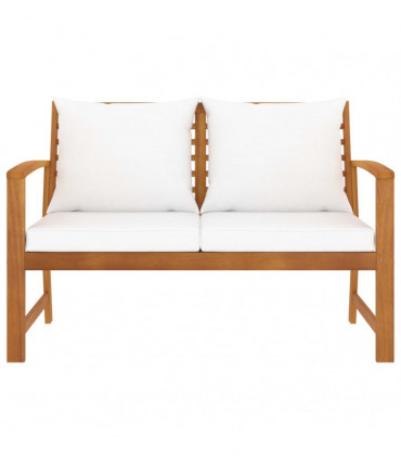 vidaXL Garden Bench 120 cm with Cream Cushion Solid Wood Acacia