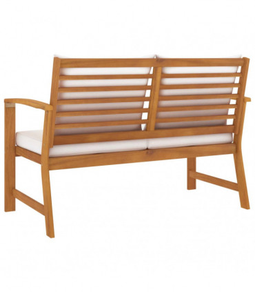 vidaXL Garden Bench 120 cm with Cream Cushion Solid Wood Acacia