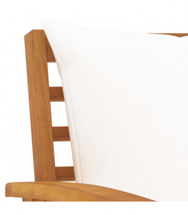 vidaXL Garden Bench 120 cm with Cream Cushion Solid Wood Acacia