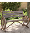 vidaXL Garden Bench 2-Seater Solid Wood Fir