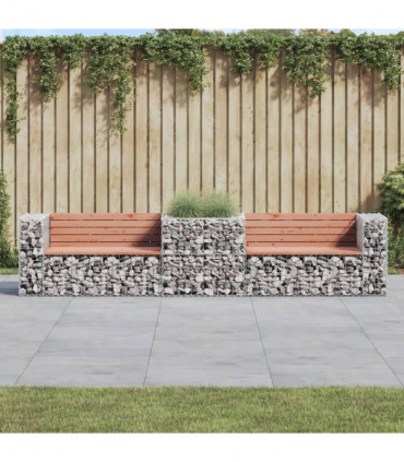 vidaXL Garden Bench with Gabion Basket Solid Wood Douglas