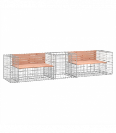 vidaXL Garden Bench with Gabion Basket Solid Wood Douglas
