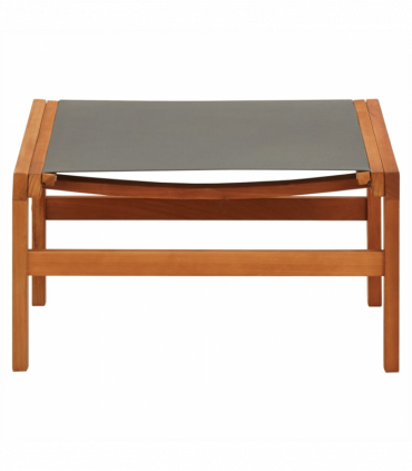 vidaXL Garden Chair with Footrest Grey Solid Eucalyptus Wood and Textilene