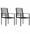 vidaXL Garden Chairs 2 pcs PVC Rattan Black