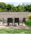 vidaXL Garden Chairs 6 pcs Black 55x61.5x90 cm Textilene and Steel