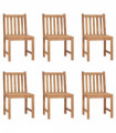 vidaXL Garden Chairs 6 pcs Solid Teak Wood