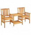 vidaXL Garden Chairs with Tea Table 159x61x92 cm Solid Acacia Wood