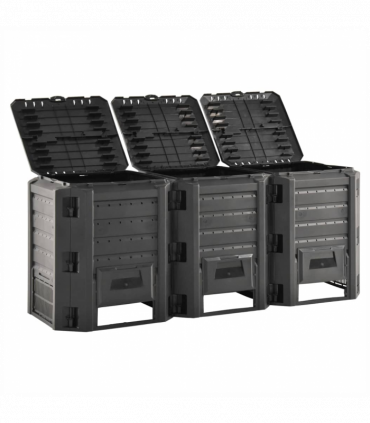 vidaXL Garden Composter Black 1200 L