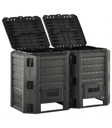 vidaXL Garden Composter Black 800 L