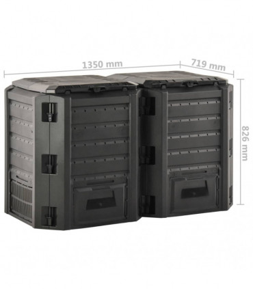 vidaXL Garden Composter Black 800 L