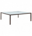vidaXL Garden Dining Table Brown 200x200x74 cm Poly Rattan