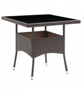 vidaXL Garden Dining Table Brown Poly Rattan