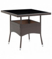 vidaXL Garden Dining Table Brown Poly Rattan