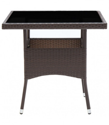 vidaXL Garden Dining Table Brown Poly Rattan