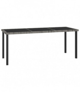 vidaXL Garden Dining Table Grey 180x70x73 cm Poly Rattan