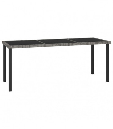 vidaXL Garden Dining Table Grey 180x70x73 cm Poly Rattan