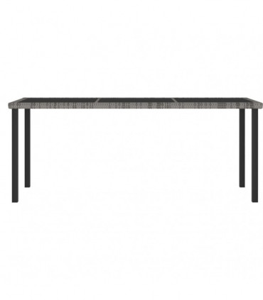 vidaXL Garden Dining Table Grey 180x70x73 cm Poly Rattan
