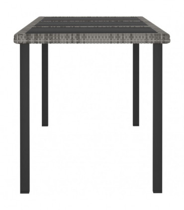 vidaXL Garden Dining Table Grey 180x70x73 cm Poly Rattan