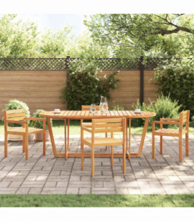 vidaXL Garden Dining Table Oval 200x90x75 cm Solid Wood Acacia