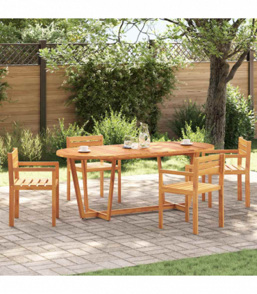 vidaXL Garden Dining Table Oval 200x90x75 cm Solid Wood Acacia