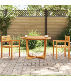 vidaXL Garden Dining Table Round Ø110x75 cm Solid Wood Acacia