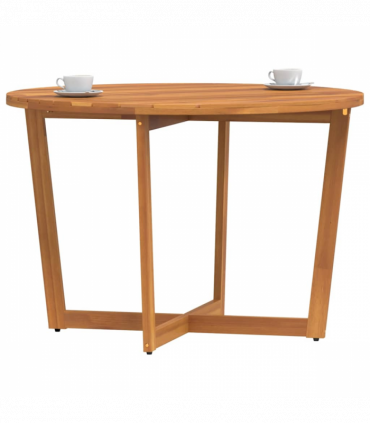 vidaXL Garden Dining Table Round Ø110x75 cm Solid Wood Acacia